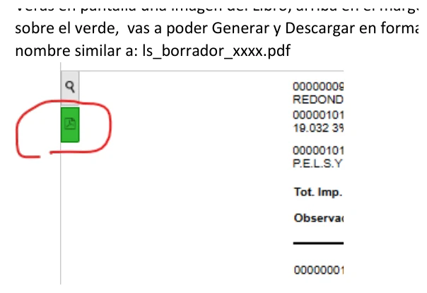 Icono verde para generar y descargar el Libro de Sueldos en PDF